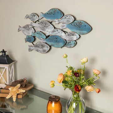 Ilandsia Fish Army Modern Metal Wall Decor